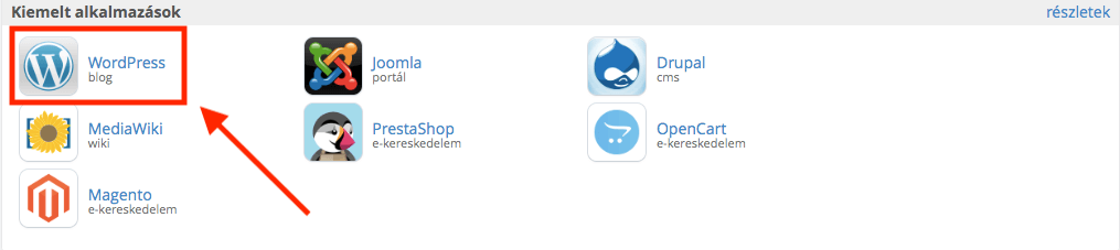 Wordpress telepítő