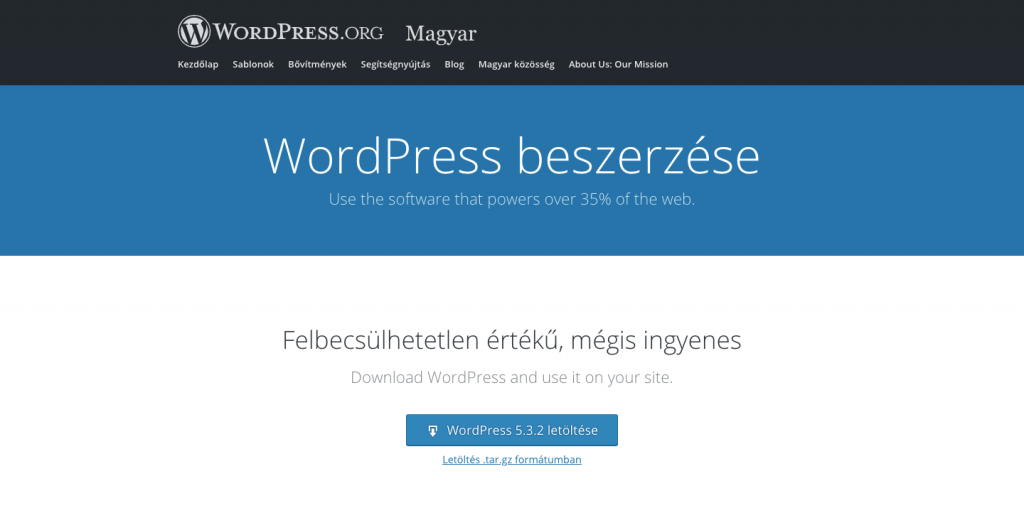 Wordpress letöltése