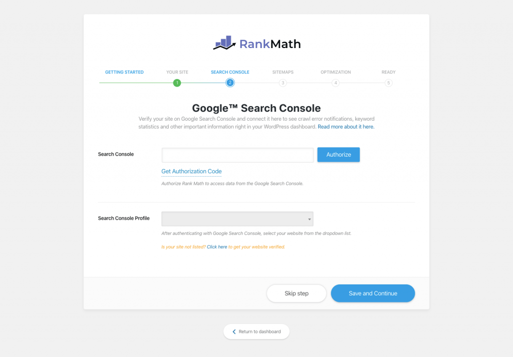 Search Console integráció