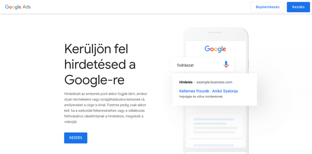 Google regisztráció