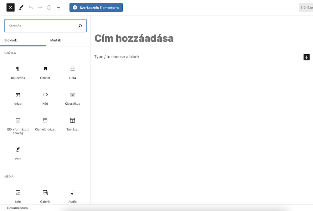 WordPress bejegyzés létrehozása