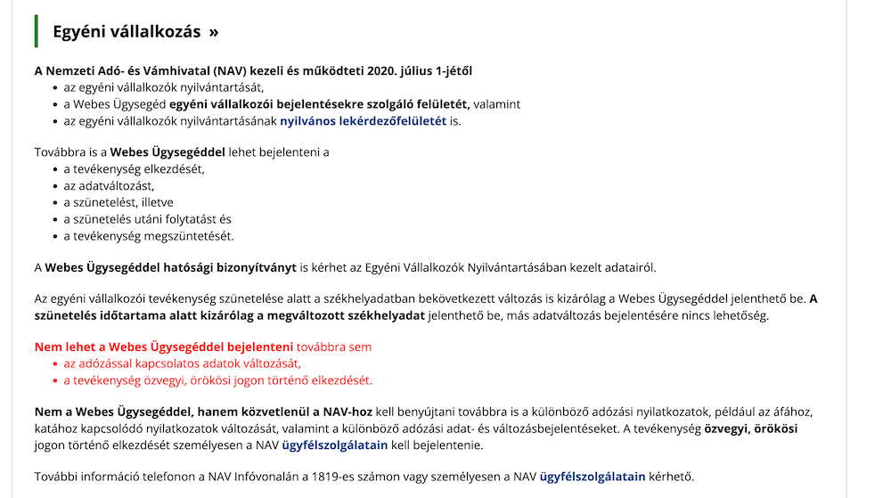egyéni vállalkozás indítása